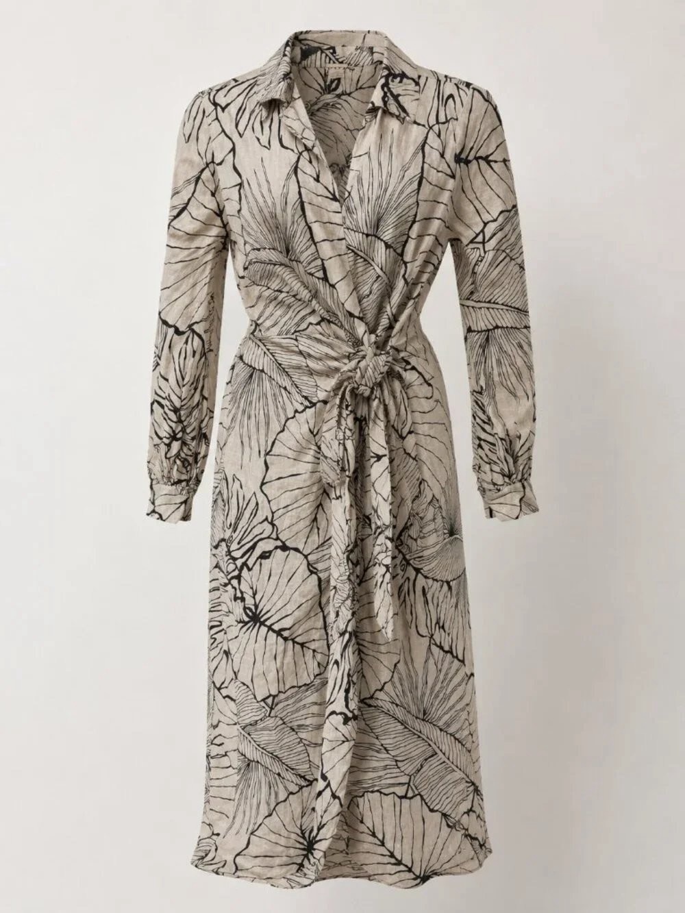 Magaschoni Black & Cream Floral Lightweight Dress